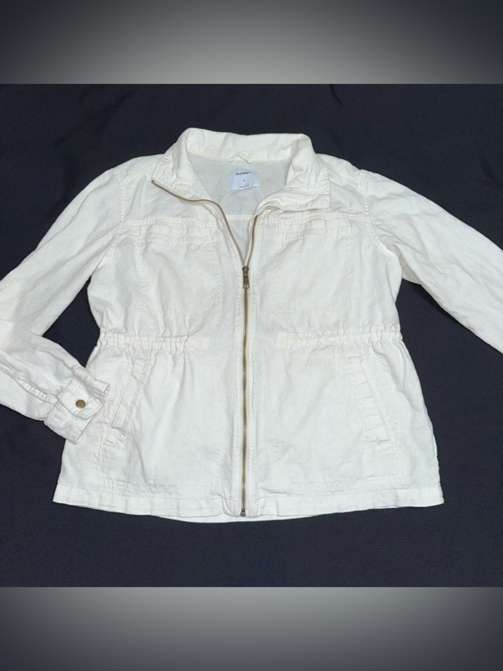 Old Navy utility jacket Lightweight Cream Zip-Front jacket size medium